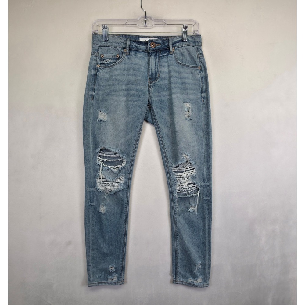 Pistola Distressed Jeans Womens 24 Light Wash Y2K Streetwear Grunge Ripped - Picture 2 of 16